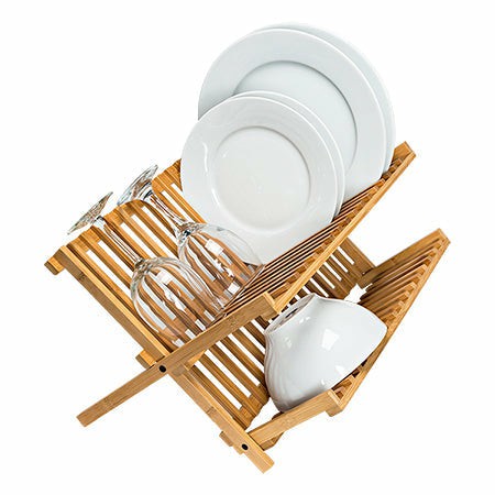 Bamboo Dish Drying Rack Kitchen