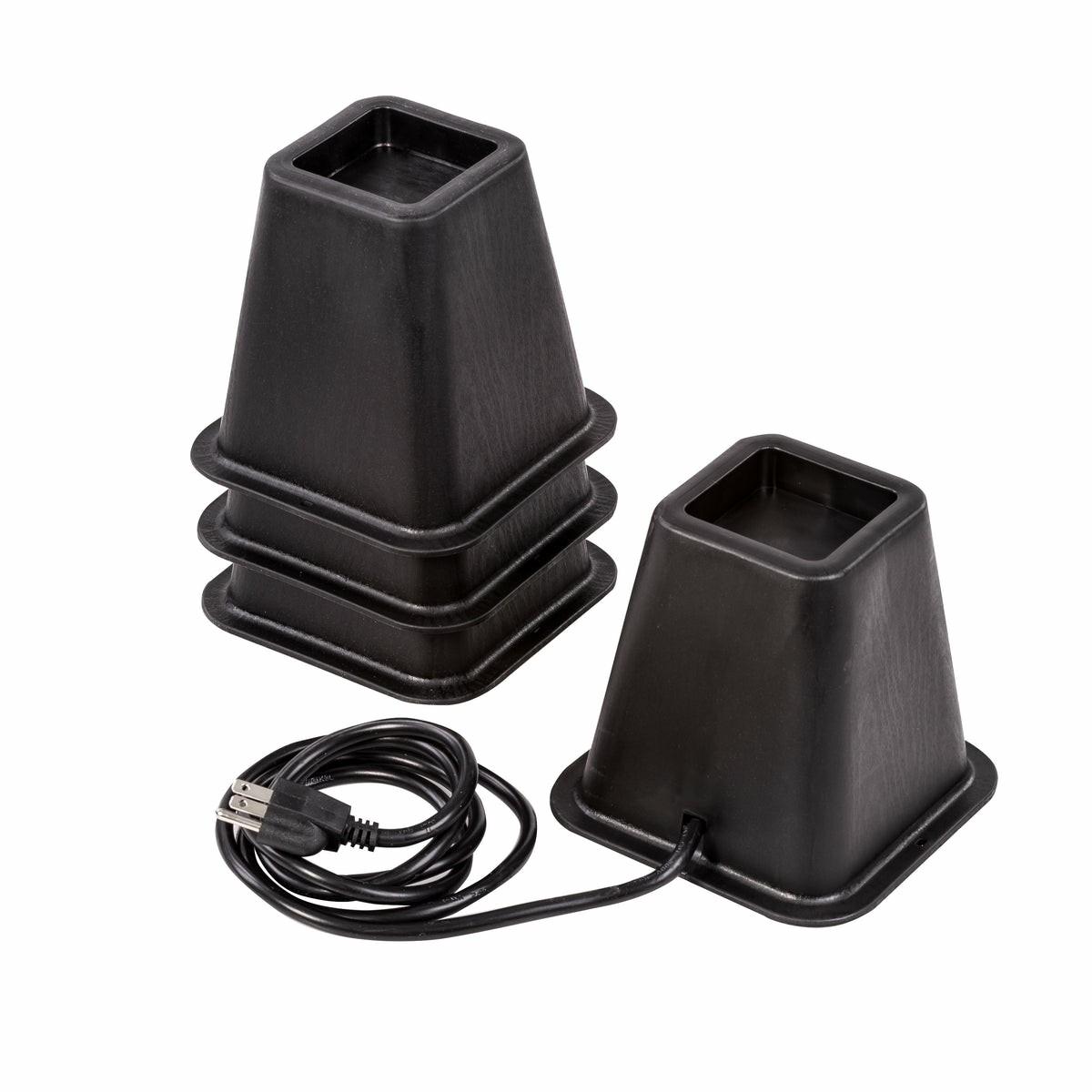 Black 5.5″ Bed Risers With Power Outlets & Usb Ports (Set Of 4) Bed Risers