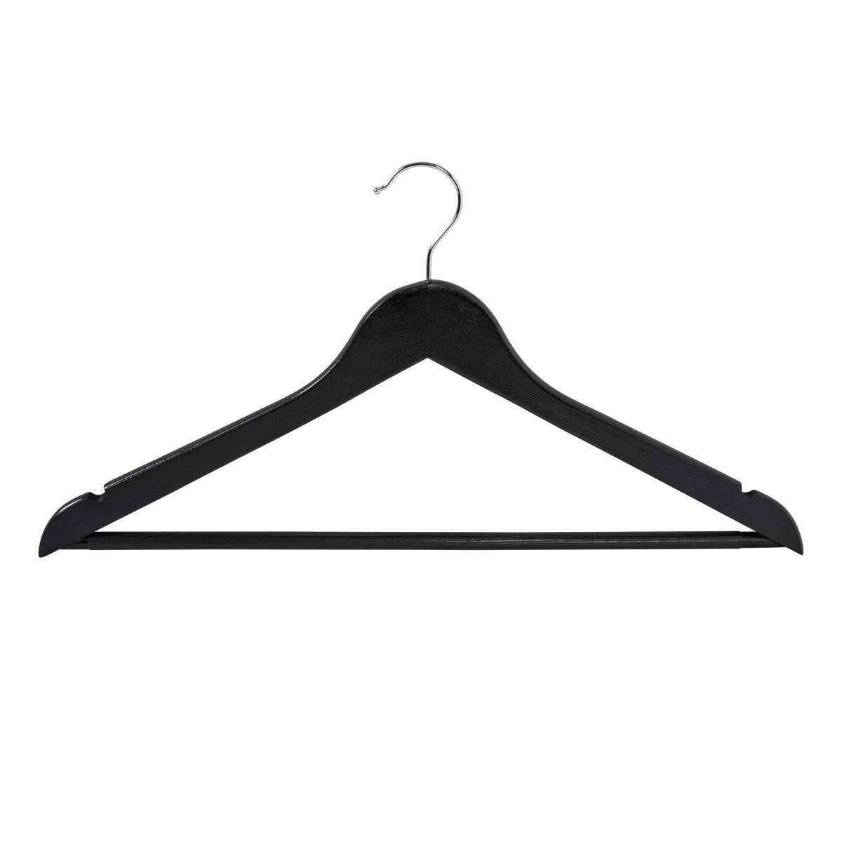 Black Non-Slip Swivel Hook Wood Hangers (24-Pack) Hangers