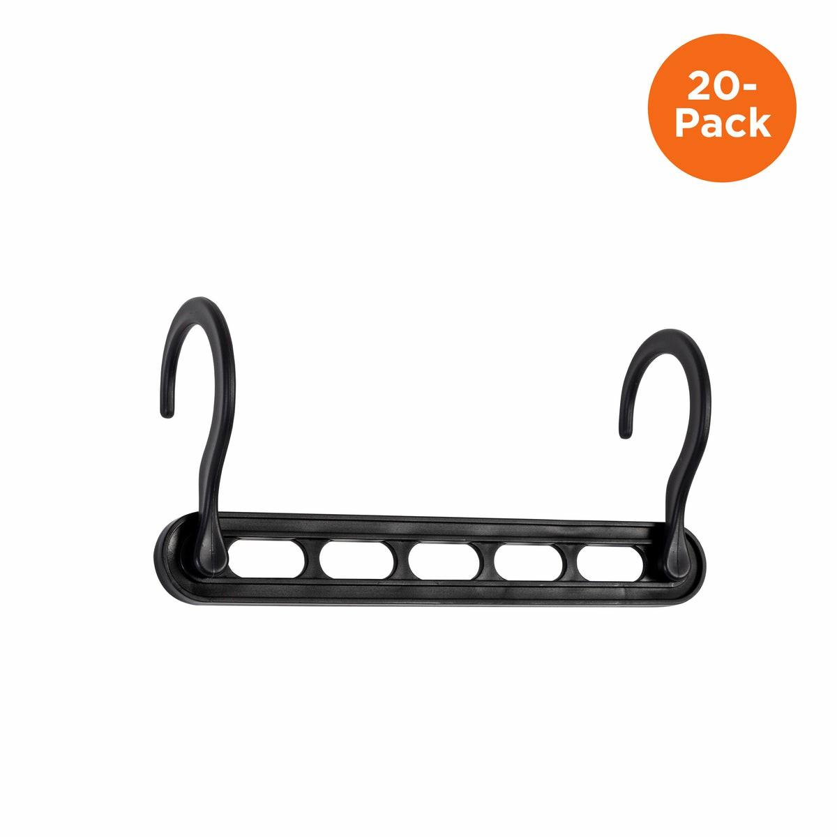 Black Plastic Cascading Collapsible Hangers (20-Pack) Hangers