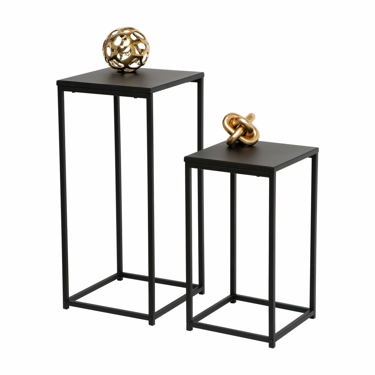 Black Square Nesting Side Tables (Set Of 2) Accent Furniture