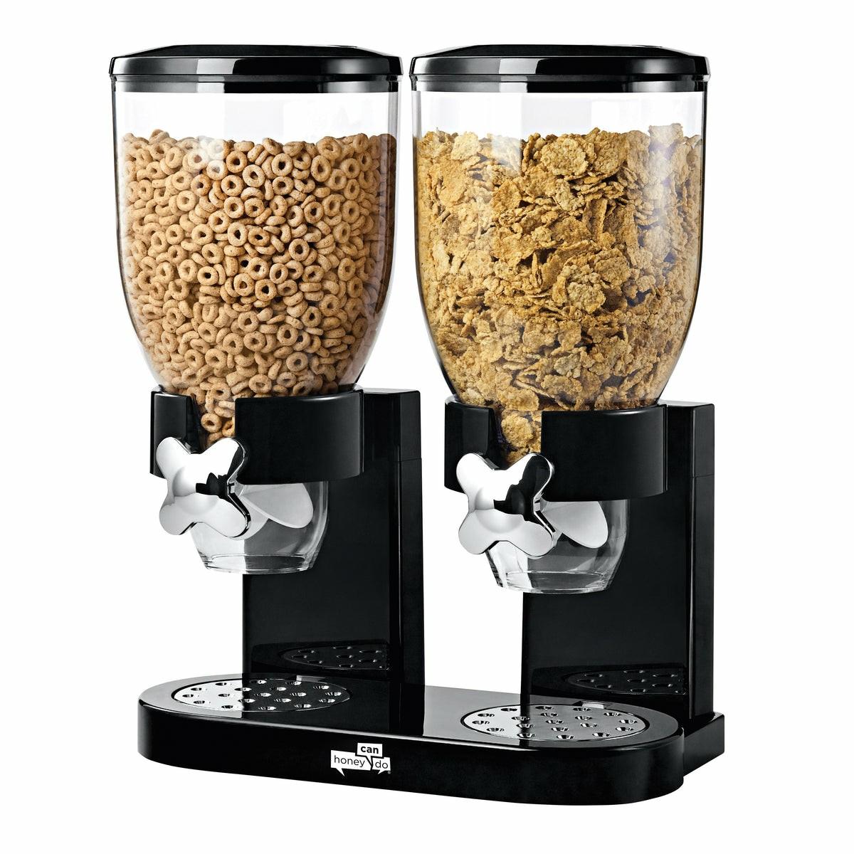 Black Zevro Double Cereal Dispenser Food Dispensers