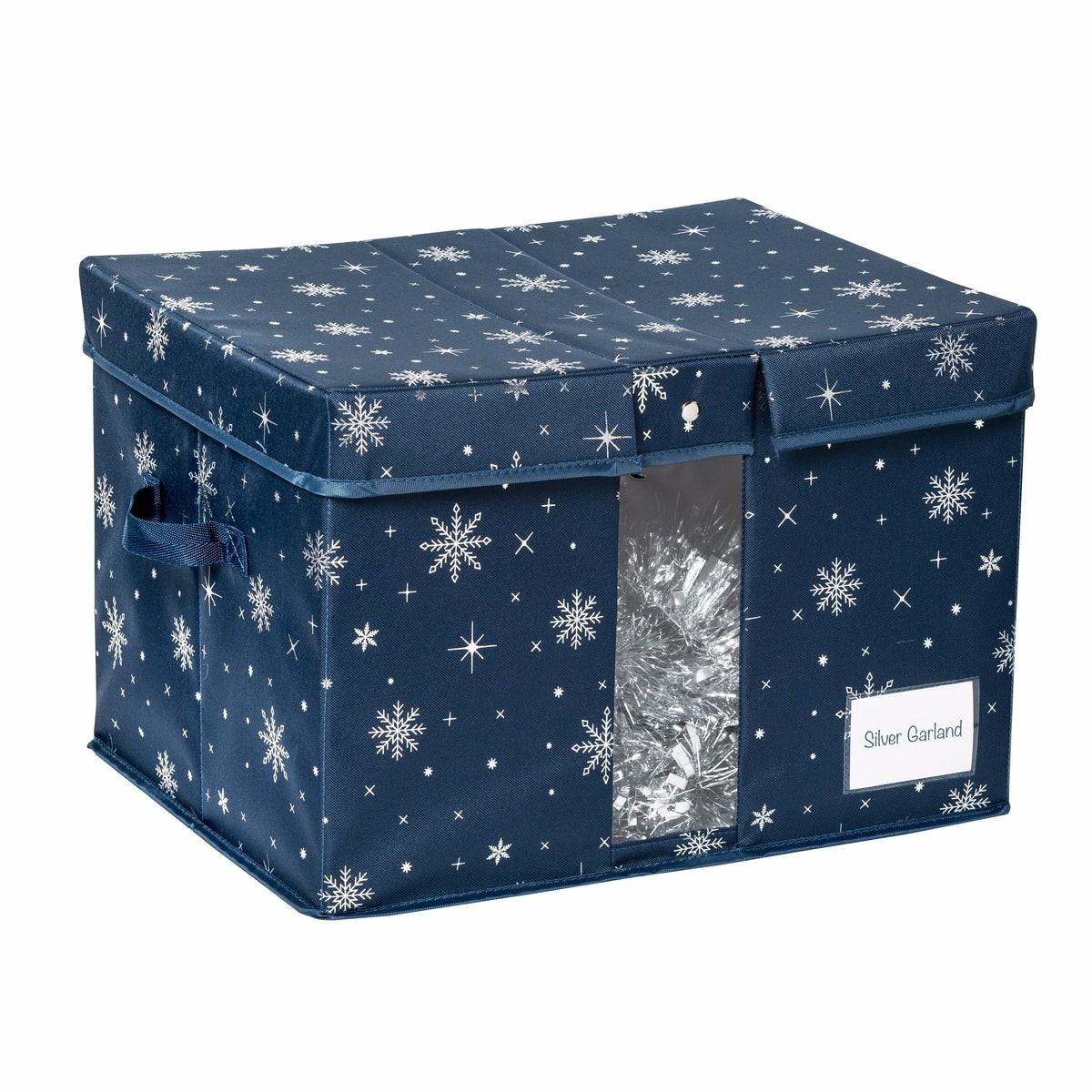 Blue Snowflake Deluxe Holiday Storage Box Holiday Décor Storage