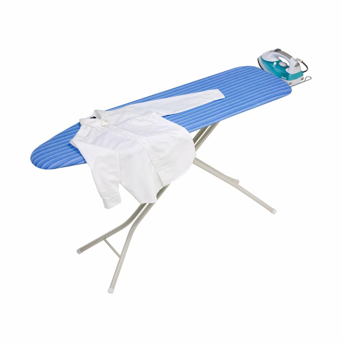 Blue Stripe Adjustable Ironing Board With Retractable Iron Rest Ironing Boards & Covers