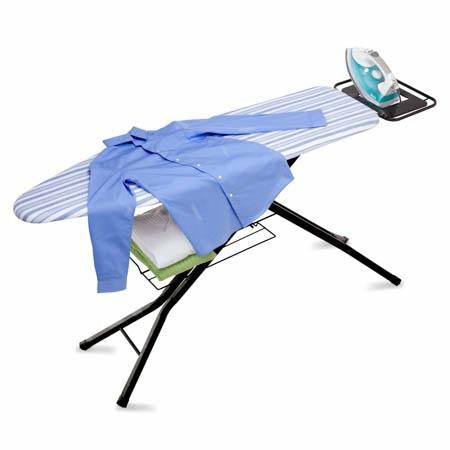 Blue/Black Adjustable Deluxe Ironing Board With Iron Rest Ironing Boards & Covers