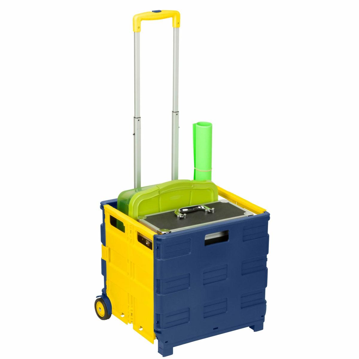 Blue/Yellow Folding Utility Cart With Handle Carts