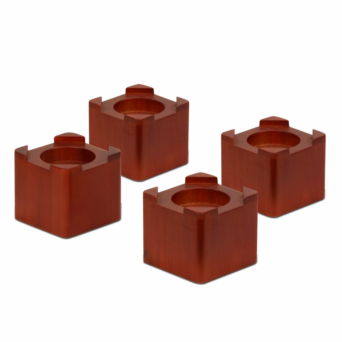 Cherry Finish Wood Bed Risers (Set Of 4) Bed Risers