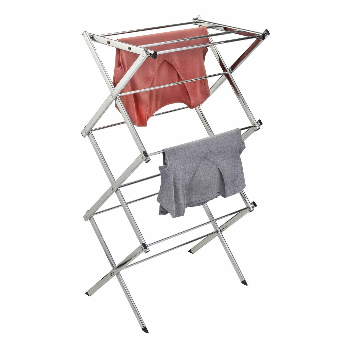 Chrome 3-Tier Slim-Profile Folding Accordion Drying Rack Drying Racks