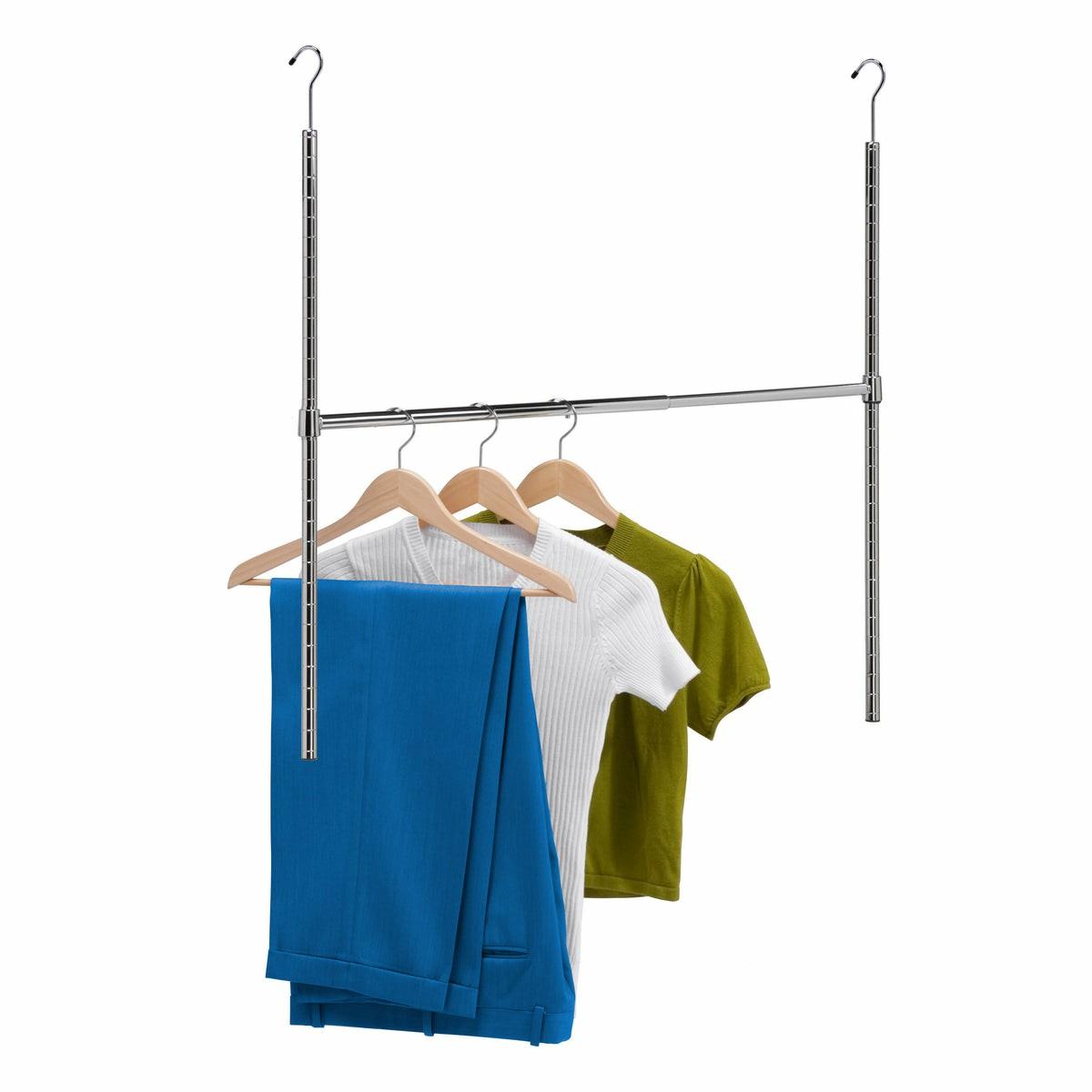 Chrome Adjustable Hanging Closet Rod Hangers