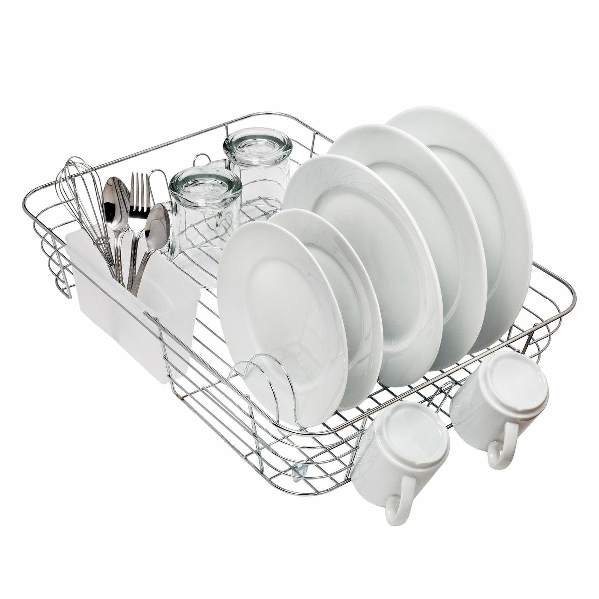 Chrome Xl Dish Drying Rack Kitchen