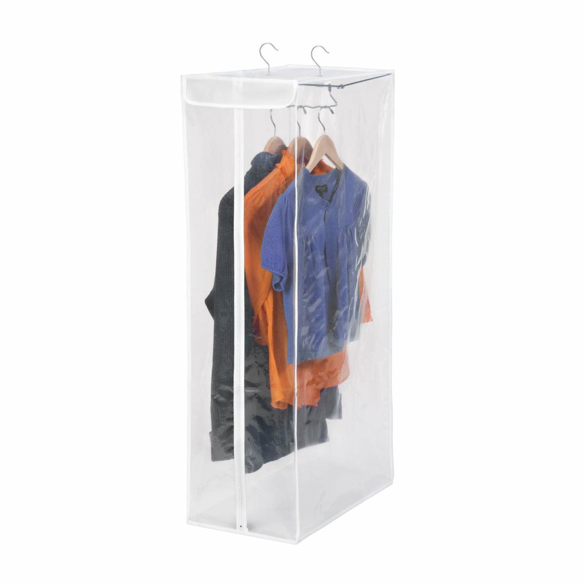 Clear/White Short Garment Storage Bag Closet