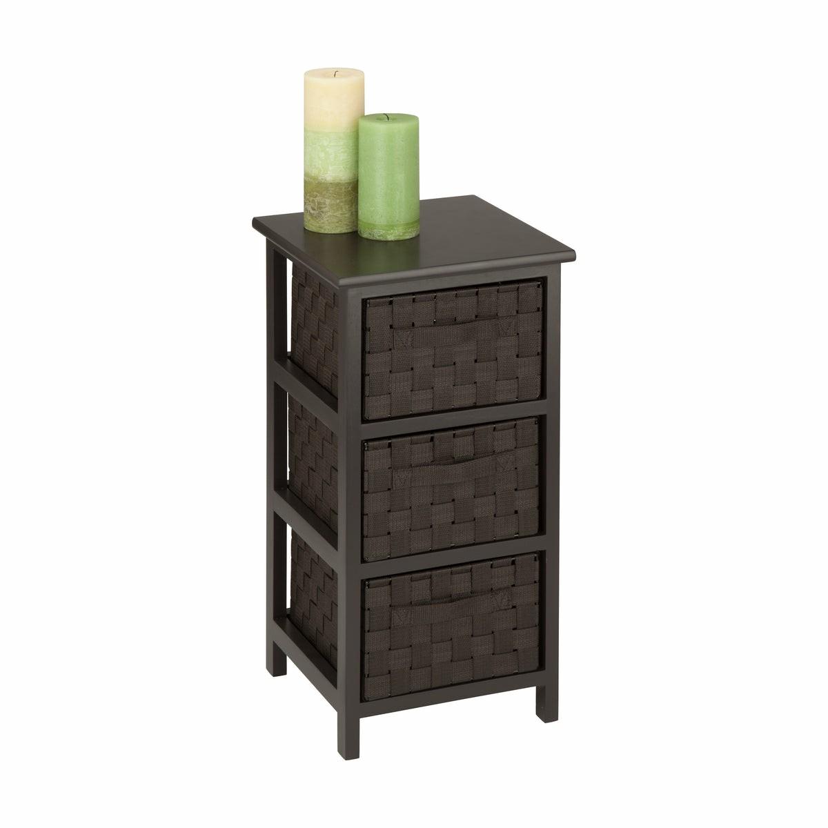 Espresso Small 3-Drawer Storage Chest Accent Furniture