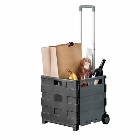 Gray Folding Rolling Utility Cart With Handle Carts