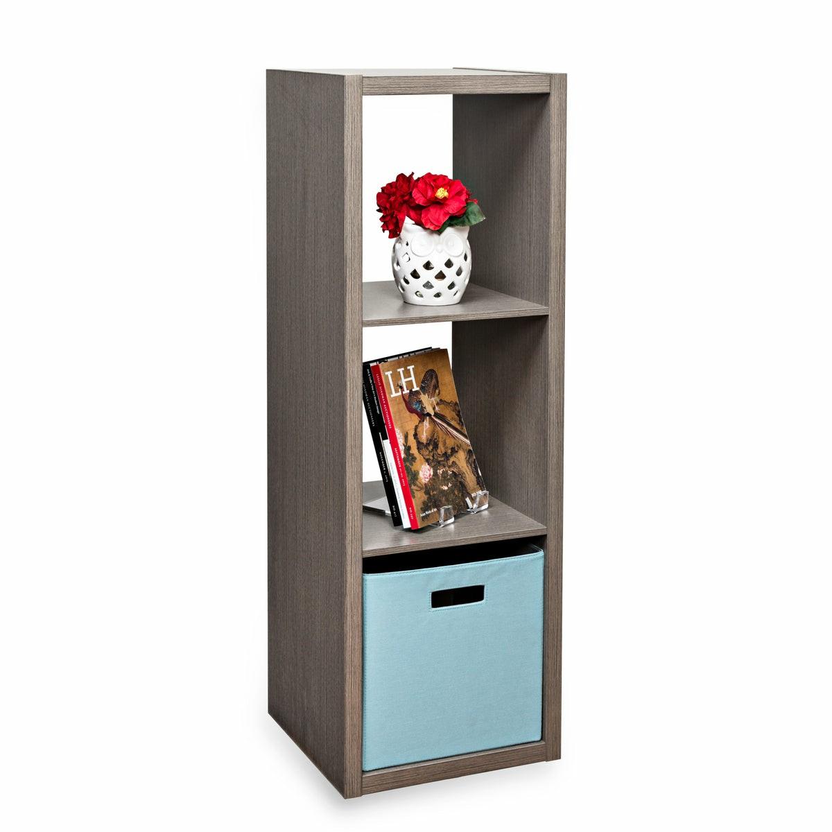 Gray Laminate 3-Cube Organizer Accent Furniture