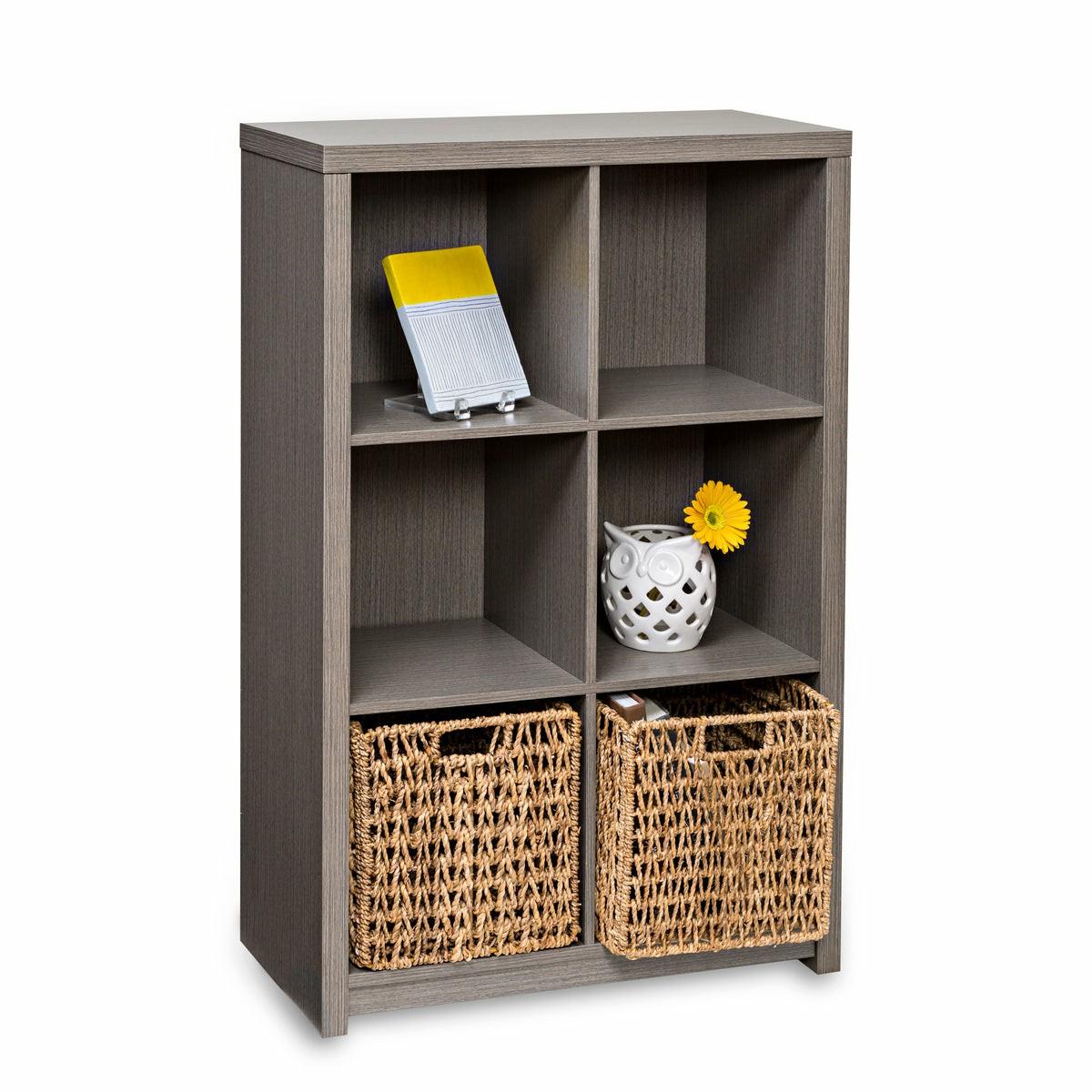 Gray Laminate 6-Cube Organizer Accent Furniture