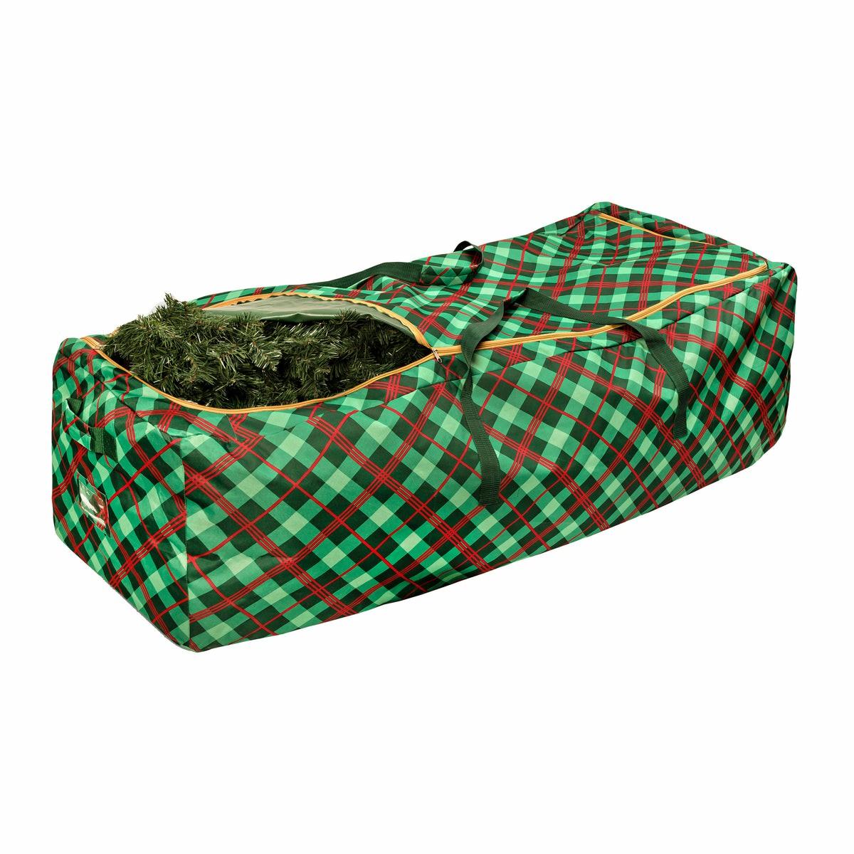 Green Plaid Rolling Tree Storage Bag (Up To 10 Feet) Holiday Décor Storage