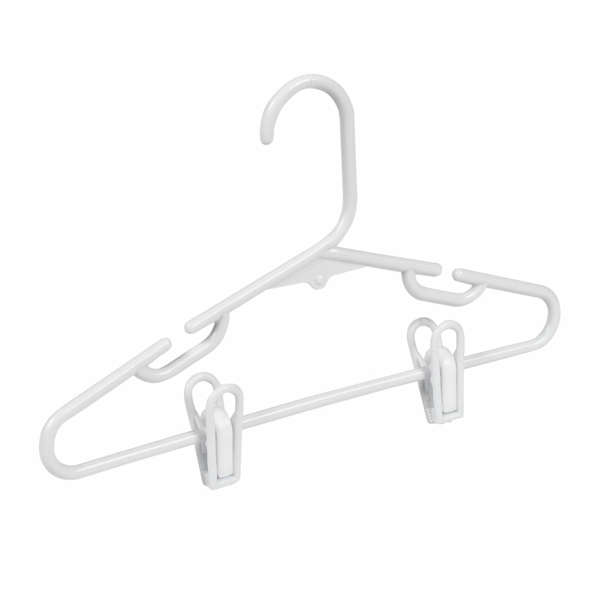 Kids White Clothes Hangers With Clips (18-Pack) Hangers