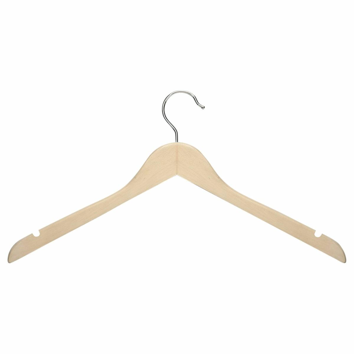 Maple Finish Wood Shirt Hangers (20-Pack) Hangers