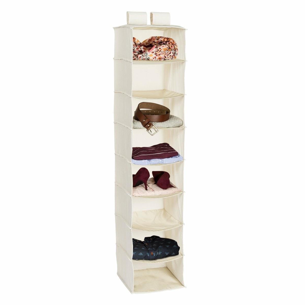 Natural 8-Shelf Hanging Closet Organizer Closet