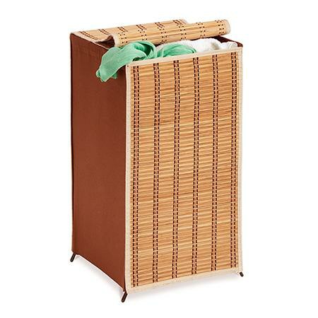 Natural Bamboo Tall Laundry Hamper With Lid Hampers & Sorters