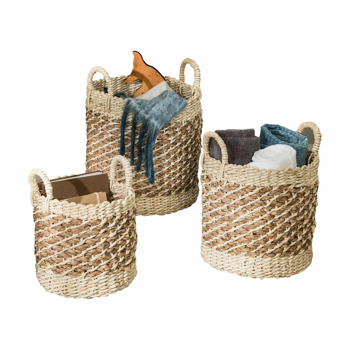 Natural Seagrass Woven Nesting Baskets (Set Of 3) Baskets, Boxes, & Totes