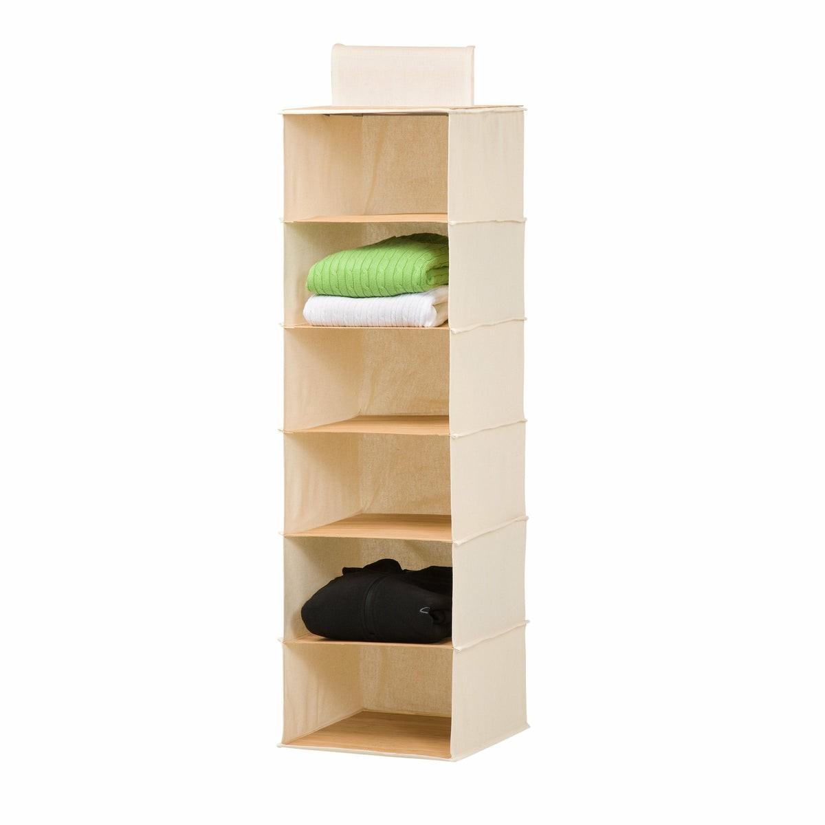 Natural/Bamboo 6-Tier Hanging Closet Organizer Closet