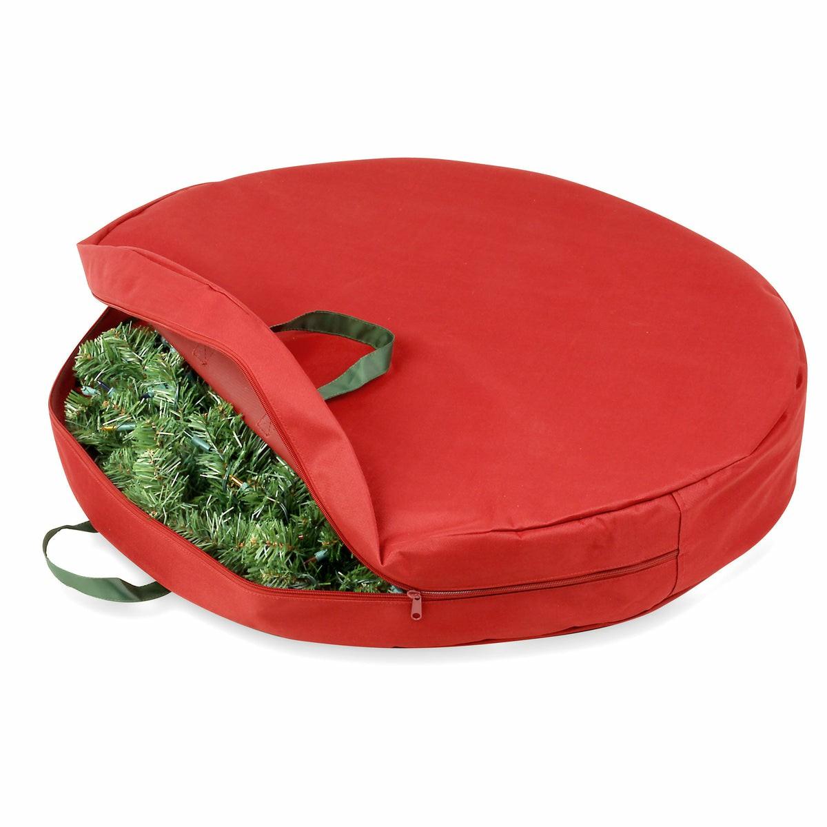 Red 30-Inch Wreath Storage Bag Holiday Décor Storage