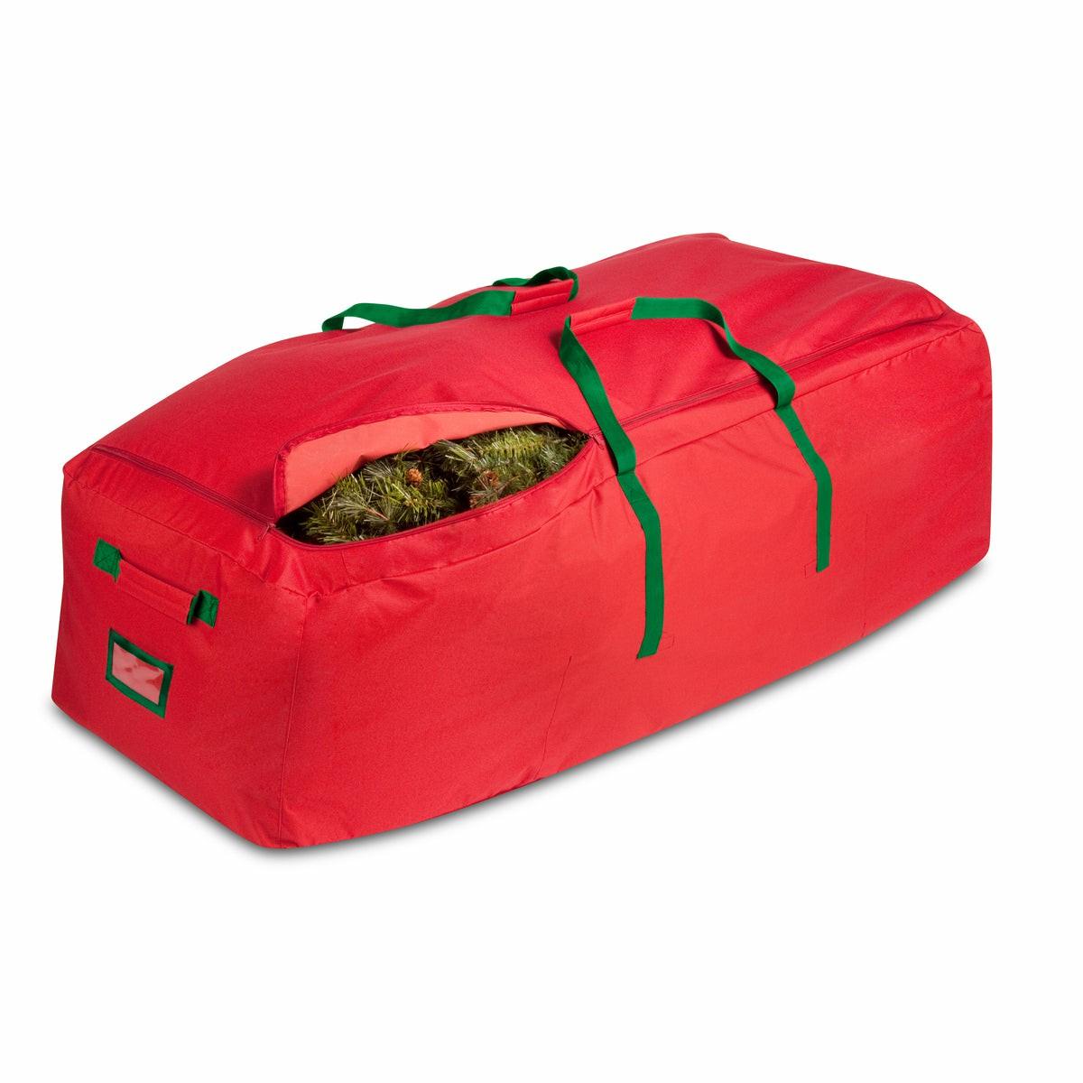 Red Extra Large Rolling Holiday Tree Storage Bag (Up To 10 Feet) Holiday Décor Storage