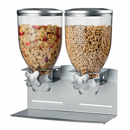 Silver/Stainless Steel Double Commercial Cereal Dispenser Food Dispensers