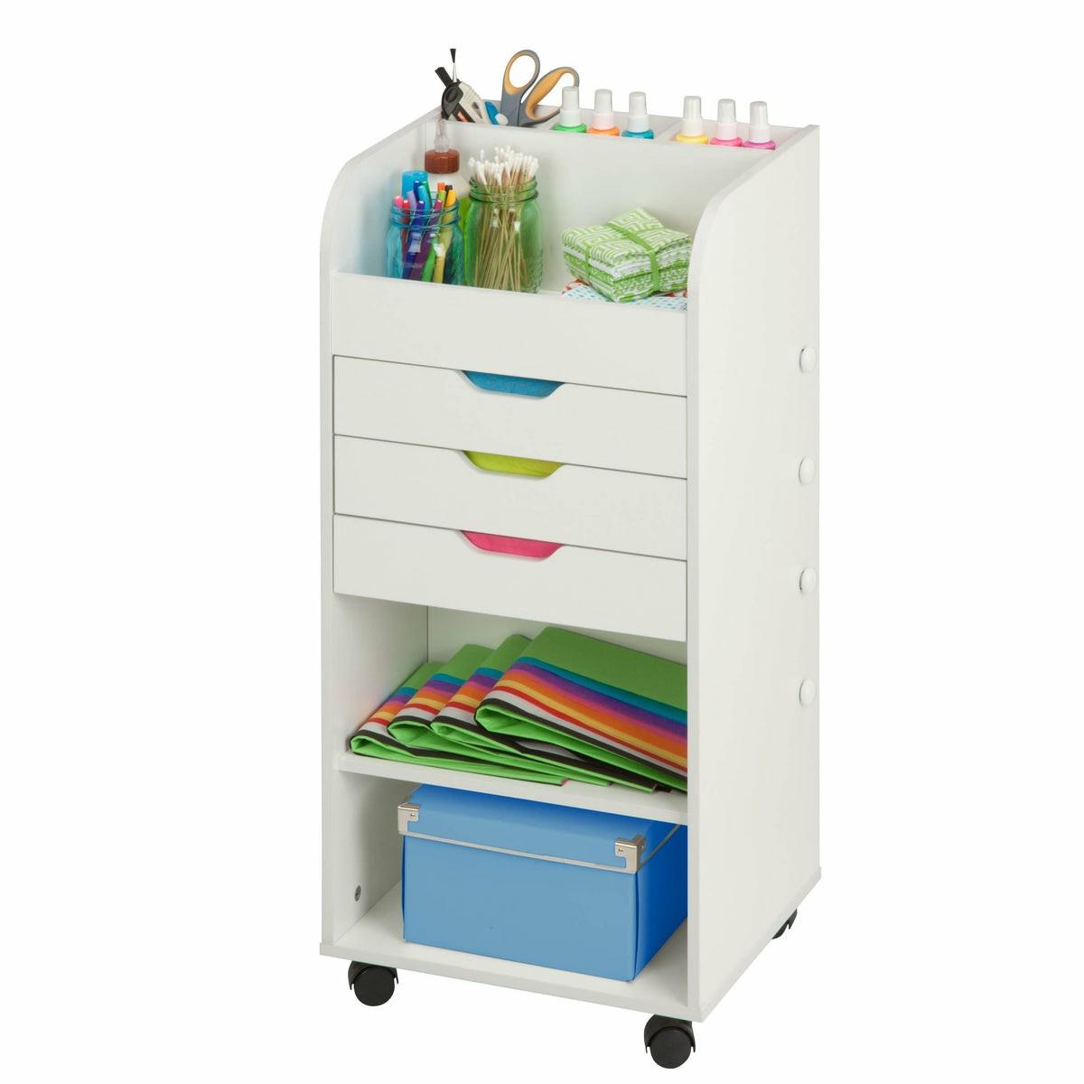 White 3-Drawer Craft Storage Cart Carts