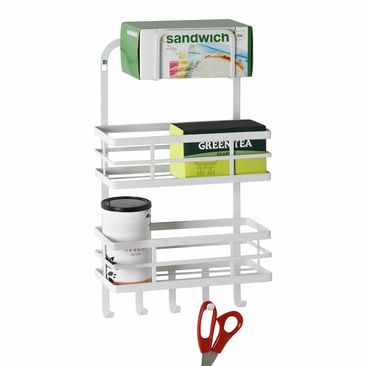 White 3-Tier Over-The-Door Kitchen Organizer With Hooks Kitchen