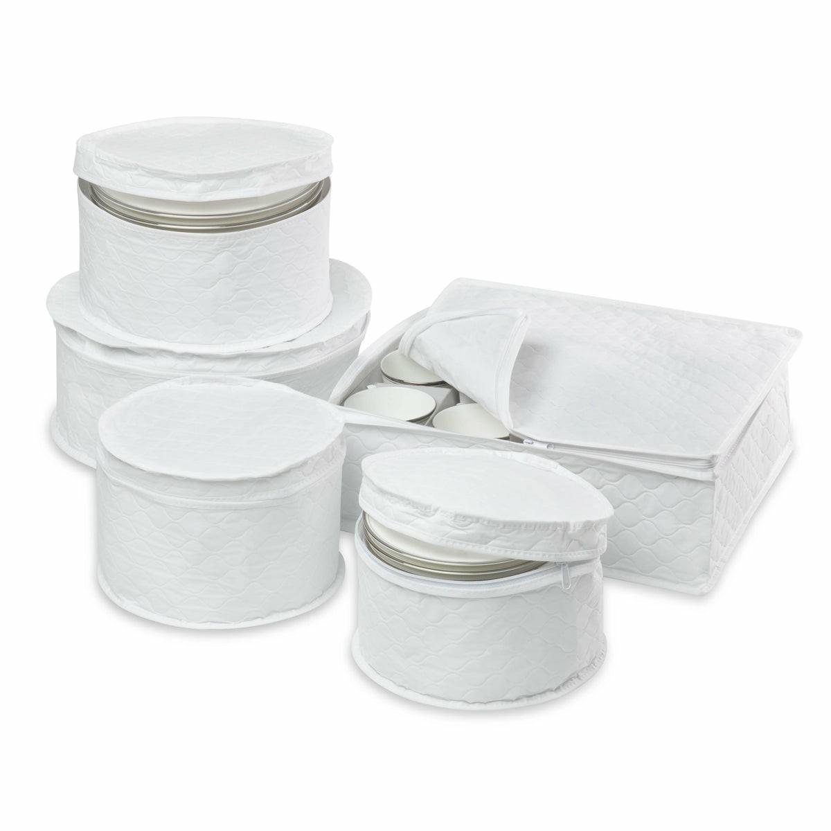 White 5-Piece Dinnerware Storage Set Kitchen