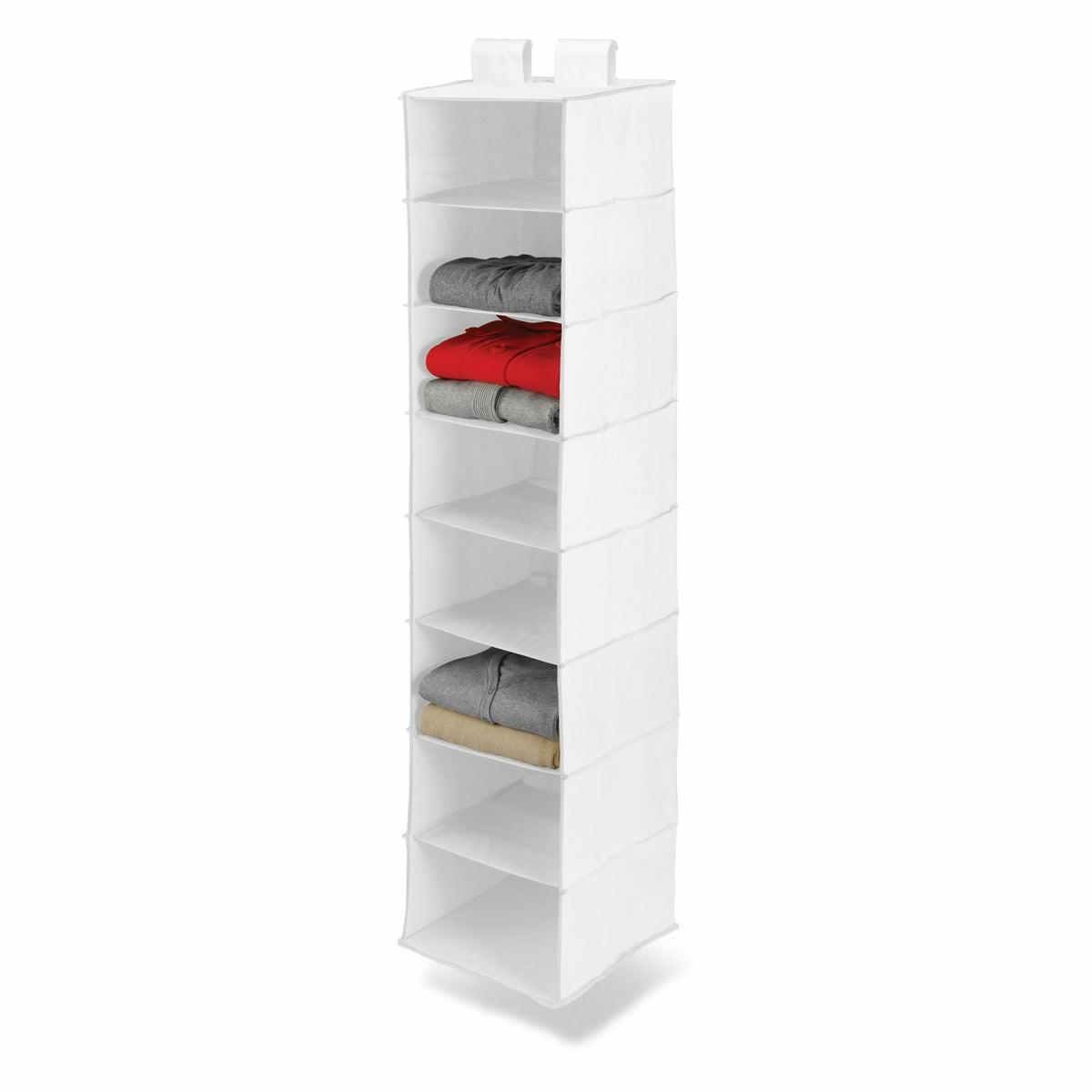 White 8-Shelf Hanging Closet Organizer Closet