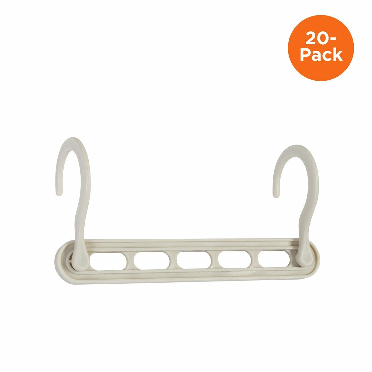 White Plastic Cascading Collapsible Hangers (20-Pack) Hangers