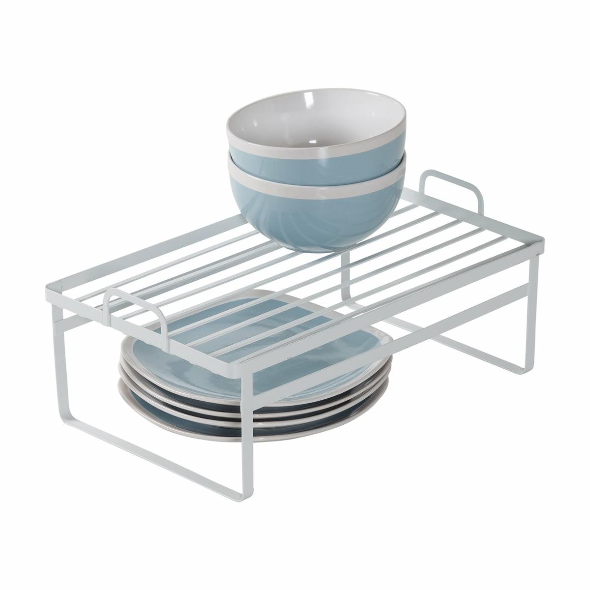 White Stackable Cabinet Shelves (2-Pack) Kitchen