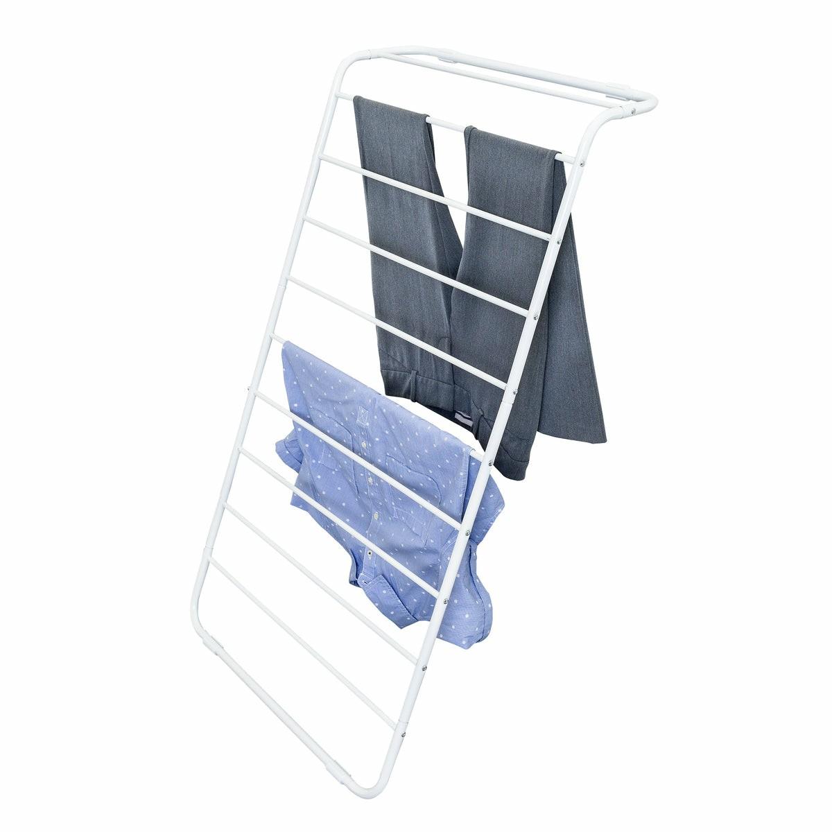 White Steel Leaning Clothes Drying Rack Drying Racks