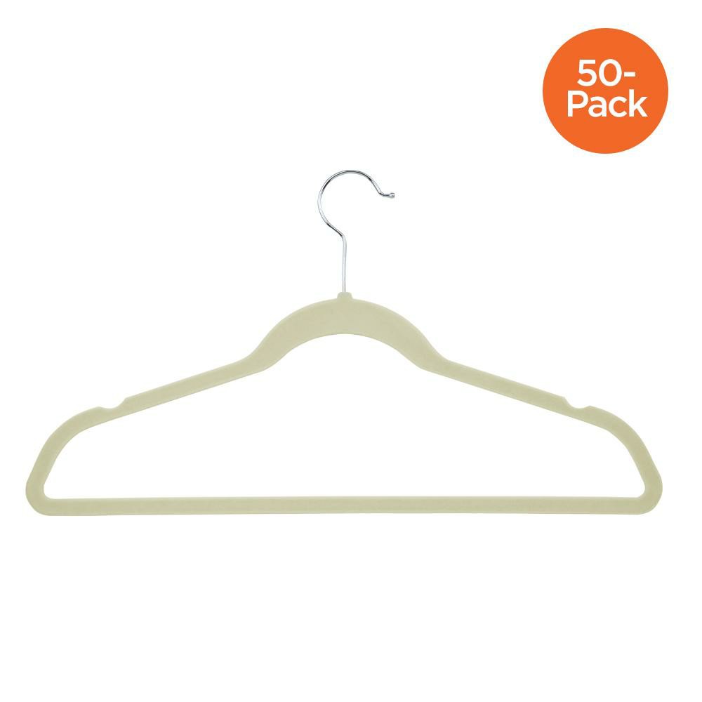 White Velvet Non-Slip Suit Hanger (50-Pack) Hangers