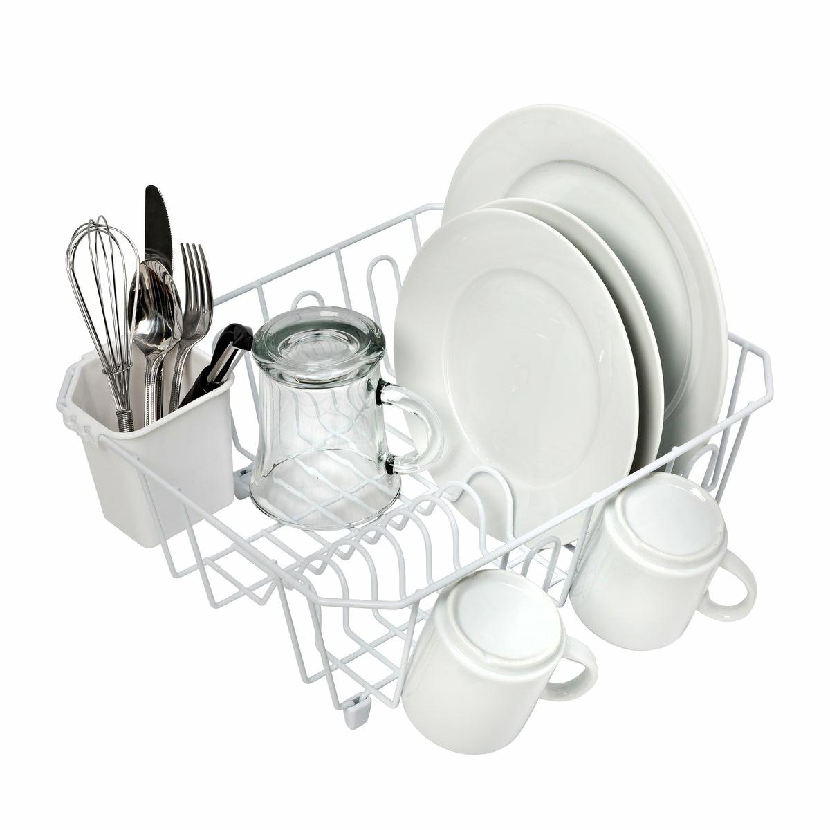 White Wire Dish Drying Rack Kitchen