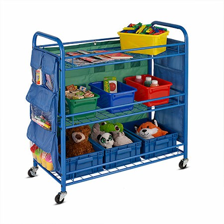 Blue 3-Tier Rolling Teacher’s Activity Cart Carts