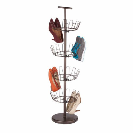 Bronze 4-Tier Revolving Shoe Tree Closet