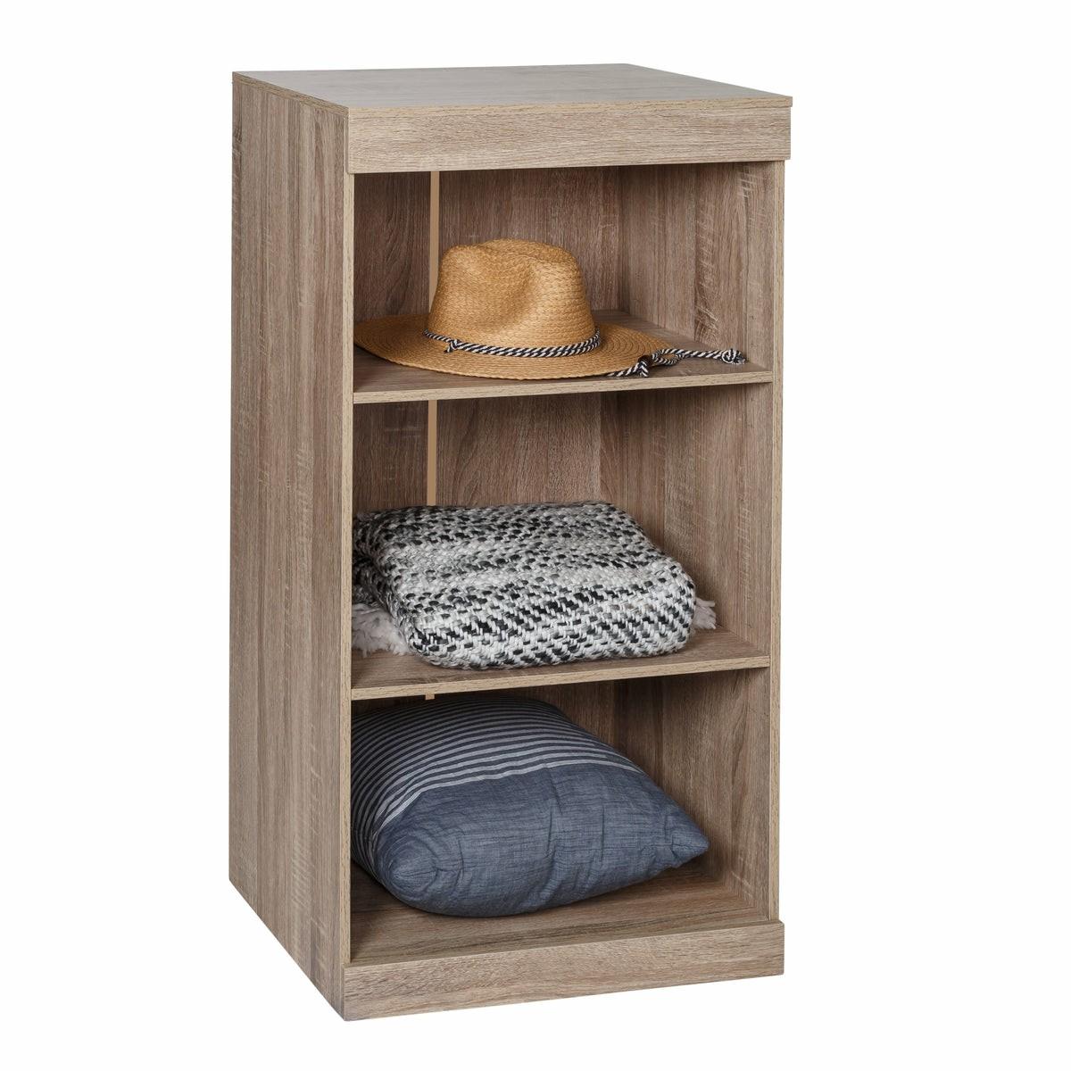 Brown 3-Tier Stackable Shelf Organizer With Anti-Tip Hardware Closet