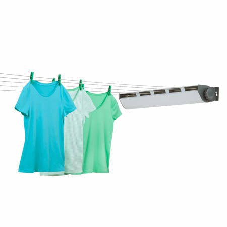 White 5-Line Retractable Clothesline Clothesline Drying