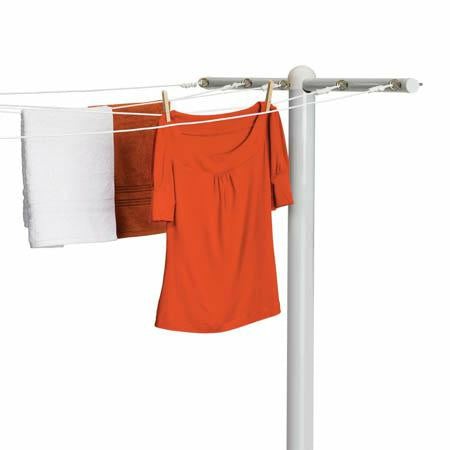 White T-Post For 5-Line Outdoor Clothes Drying Clothesline Drying